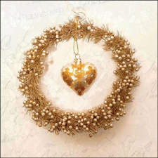 Ambiente Heart of gold papírszalvéta 33x33cm, 20db-os papírárú, csomagoló és tárolóeszköz
