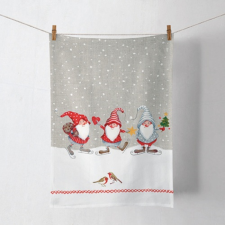 AMBIENTE Karácsonyi pamut konyharuha - 50x70cm - Skating Dwarfs lakástextília