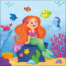  Ambiente Mermaid papírszalvéta 33x33cm, 20db-os papírárú, csomagoló és tárolóeszköz