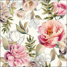 Ambiente Peonies composition cream papírszalvéta 33x33cm, 20db-os papírárú, csomagoló és tárolóeszköz