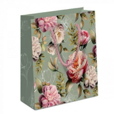 Ambiente Peonies composition green papír ajándéktáska 22x9x23cm ajándéktasak