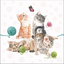 AMBIENTE Playing Kitten papírszalvéta 33x33cm,20db-os konyhai eszköz