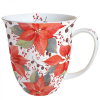 AMBIENTE Poinsettia And Berries porcelánbögre 0,4L