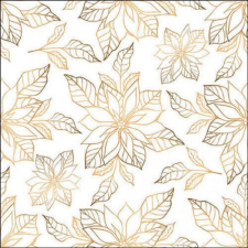 Ambiente Poinsettia outline gold papírszalvéta 33x33cm, 20db-os papírárú, csomagoló és tárolóeszköz