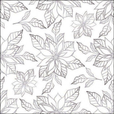 Ambiente Poinsettia outline silver papírszalvéta 33x33cm, 20db-os papírárú, csomagoló és tárolóeszköz