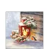 AMBIENTE Robin By Lantern papírszalvéta 25x25cm, 20db-os