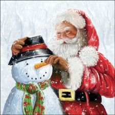 Ambiente Santa and snowman papírszalvéta 33x33cm, 20db-os papírárú, csomagoló és tárolóeszköz