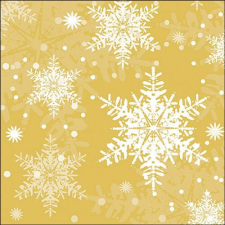 Ambiente Snowflakes gold papírszalvéta 33x33cm, 20db-os papírárú, csomagoló és tárolóeszköz
