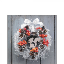 AMBIENTE Squirrel in Wreath papírszalvéta 25x25cm,20db-os konyhai eszköz