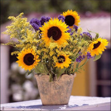AMBIENTE Sunflower Bouquet papírszalvéta 33x33cm, 20db-os konyhai eszköz
