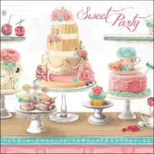 AMBIENTE Sweet party papírszalvéta 33x33cm, 20db-os papírárú, csomagoló és tárolóeszköz