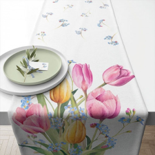 AMBIENTE Tulips Bouquet asztali futó 40x150cm, 100% pamut lakástextília
