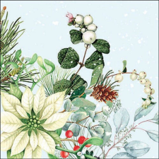 Ambiente White poinsettia papírszalvéta 33x33cm, 20db-os papírárú, csomagoló és tárolóeszköz