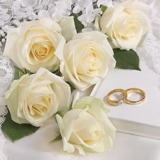 AMBIENTE White Wedding papírszalvéta 33x33cm,20db-os konyhai eszköz