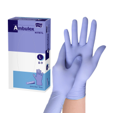 AMBULEX nitril gumikesztyű púdermentes lila L, 100db/doboz