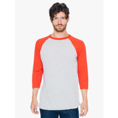 AMERICAN APPAREL AABB453 UNISEX POLY-COTTON 3/4 UJJÚ RAGLAN PÓLÓ L