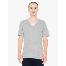 AMERICAN APPAREL AATR461 V-nyakú unisex tri-blend rövid ujjú póló American Apparel, Athletic Grey-S