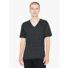 AMERICAN APPAREL AATR461 V-nyakú unisex tri-blend rövid ujjú póló American Apparel, Tri-Black-XL