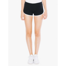 AMERICAN APPAREL Női short AA7301 futónadrág, Black/White-L női rövidnadrág