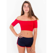 AMERICAN APPAREL Női short AA7301 futónadrág, Navy/Red-XS női rövidnadrág