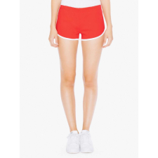 AMERICAN APPAREL Női short AA7301 futónadrág, Red/White-XL női rövidnadrág
