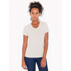 AMERICAN APPAREL vagány Női póló, AATR301 tri-blend, rövid ujjú, Tri-Oatmeal-S