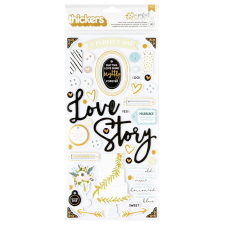 American Crafts A Perfect Match Matrica Thickers Phrase (1 csomag) matrica