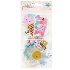 American Crafts Pebbles Cool Girl Kivágatok Gold Foil Ephemera Icons (1 csomag) matrica