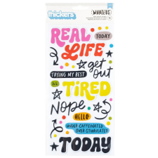 American Crafts Whatevs Matrica Glossy Puffy Thickers Phrase (1 csomag) matrica