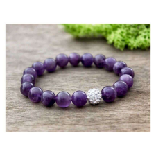  Ametiszt ásvány karkötő kristály gömbbel karkötő
