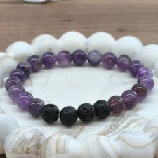  Ametiszt - lávakő aroma karkötő karkötő