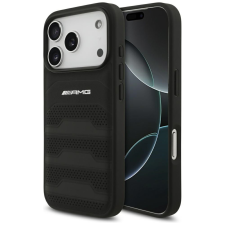 AMG Leather Debossed Lines Logo Apple iPhone 17 Pro Max hátlap tok, fekete tok és táska