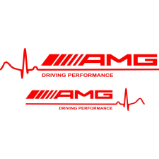  AMG matrica 25cm x 5cm 2db piros autó dekoráció