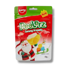  Amos Peelerz Christmas Presents gyümölcsös hámoztó gumicukor 65g csokoládé és édesség