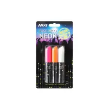 AMOS RFEA077 sötétben világító arcfesték - neon színű (3 db/csomag) arcfesték