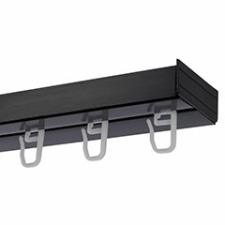 AMS AMS Műanyag mennyezeti függönysín szett (1 soros) akasztóval, fekete - 210 cm karnis, függönyrúd