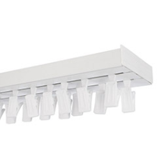 AMS AMS Műanyag mennyezeti függönysín szett (2 soros) csipesszel, fehér - 210 cm karnis, függönyrúd