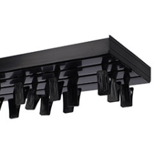 AMS AMS Műanyag mennyezeti függönysín szett (3 soros) csipesszel, fekete - 210 cm karnis, függönyrúd