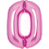 Amscan 0-ás Szám Fólia Lufi - 66 cm, Rózsaszín (9914040)