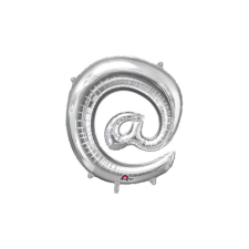 Amscan Europe GmbH 33 cm-es ezüst színű @ szimbólum fólia lufi party kellék