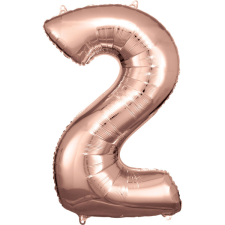 Amscan Europe GmbH Amscan felfújható fólia szám, rosegold, 88cm, 2 party kellék