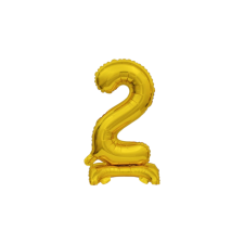 Amscan Europe GmbH Amscan felfújható fólia szám talppal, arany, 38cm, 2 party kellék