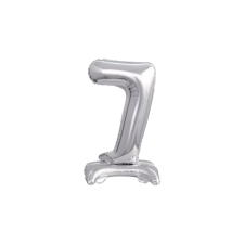 Amscan Europe GmbH Amscan felfújható fólia szám talppal, ezüst, 38cm, 7 party kellék