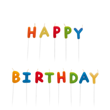 Amscan Europe GmbH Amscan gyertya, Happy Birthday, színes betűs party kellék