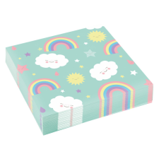 Amscan Europe GmbH Amscan szalvéta 33x33cm, 2-rétegű, 20db, szivárványos, felhős (4) party kellék
