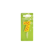Amscan Europe GmbH Amscan számgyertya 7, 6cm, sárga, pöttyös party kellék