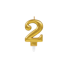 Amscan Europe GmbH Amscan számgyertya arany, 8cm, 2 party kellék