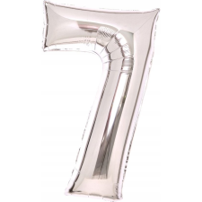 Amscan Fólia Lufi - 66 cm, 7-es, Ezüst (9913232) party kellék