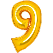 Amscan Gold, Arany 9-es Szám Fólia Lufi 66 cm (615374) party kellék