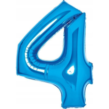 Amscan Kék Blue 4-es Szám Fólia Lufi 66 cm (9914054) party kellék